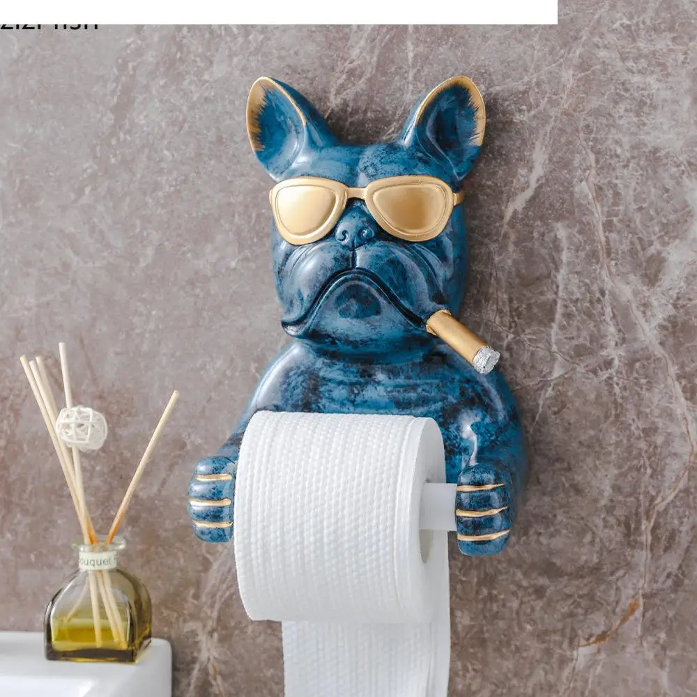 

Animal Resin Tissue Holder Household Bulldog Roll Paper Sanitary Napkin Holder Living Room Napkin Box Decoration Household Items