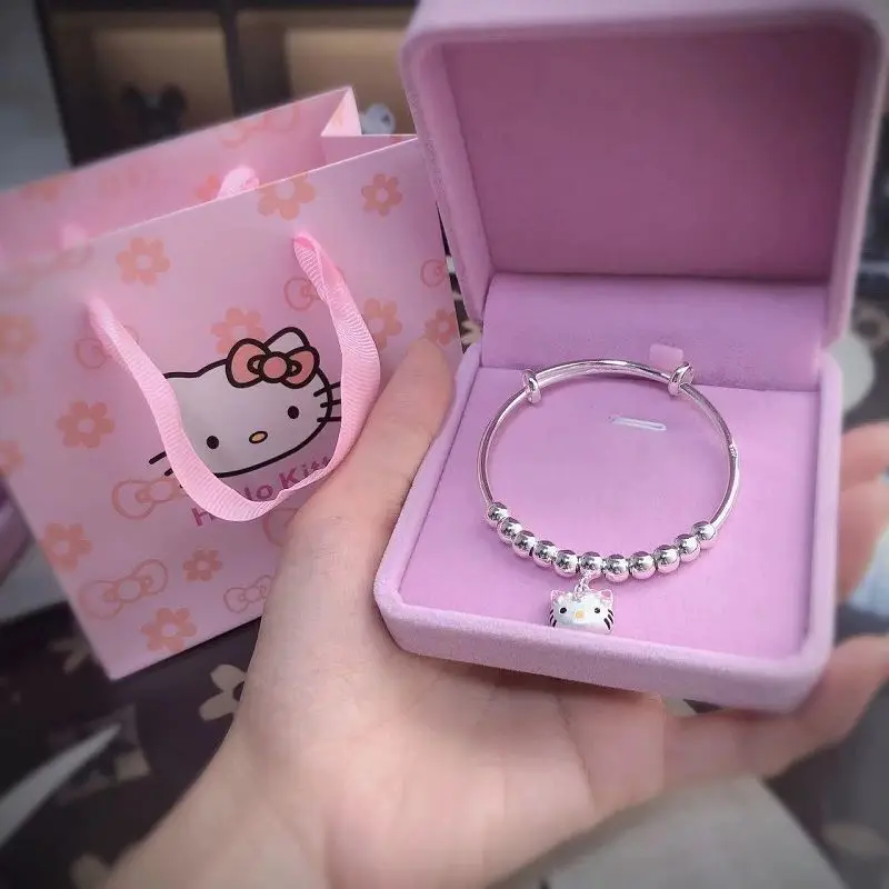 Genuine Sanrio 999 Bracelet Hello Kitty Silver Jewelry Female Sweet and Cute Pure Silver Bracelet Baby Girlfriend Birthday Gift
Genuine Sanrio 999 Bracelet Hello Kitty Silver Jewelry Female Sweet and Cute Pure Silver Bracelet Baby Girlfriend Birthday Gift