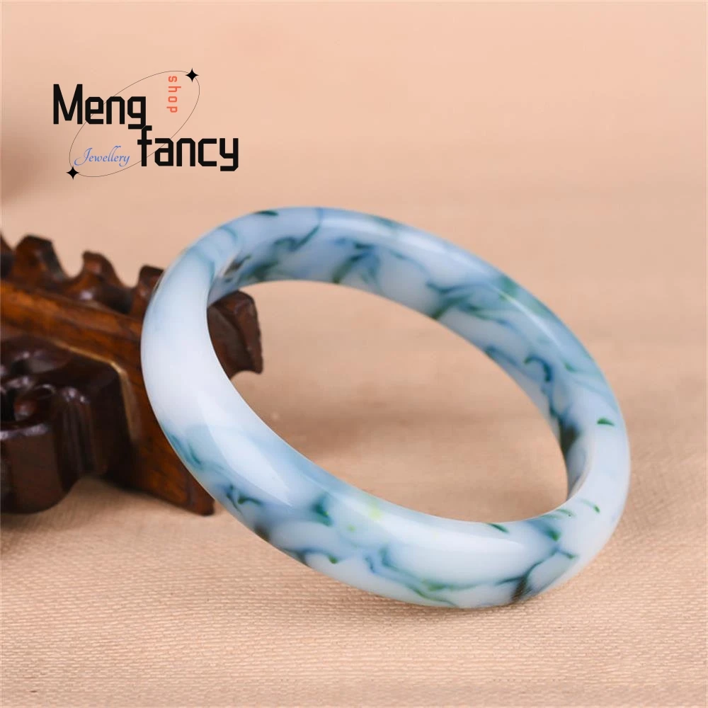 Natural Hetian Jade Blue and White Floating Flower Bangle Retro Exquisite High-grade Luxury Quality Fashion Jewelry Holiday Gift
Natural Hetian Jade Blue and White Floating Flower Bangle Retro Exquisite High-grade Luxury Quality Fashion Jewelry Holiday Gift