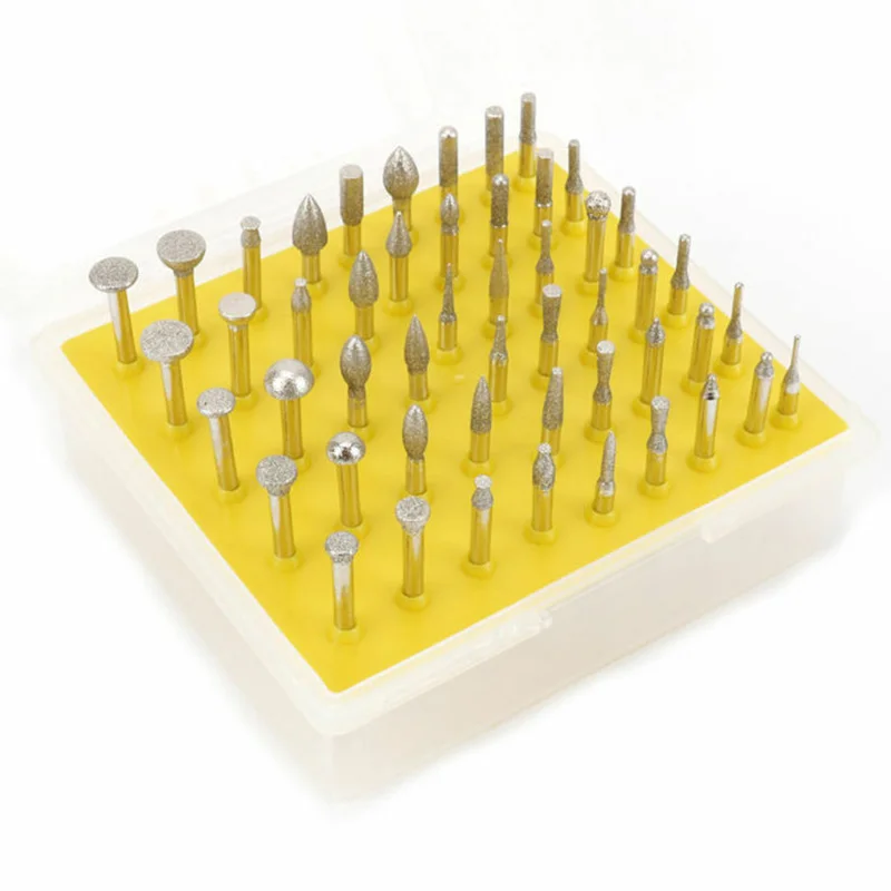 50pcs Diamond Grinding Heads 120 Grit Carving Burrs Metalworking Stone Ceramic Gemstones Polisher Abrasive Tools
50pcs Diamond Grinding Heads 120 Grit Carving Burrs Metalworking Stone Ceramic Gemstones Polisher Abrasive Tools