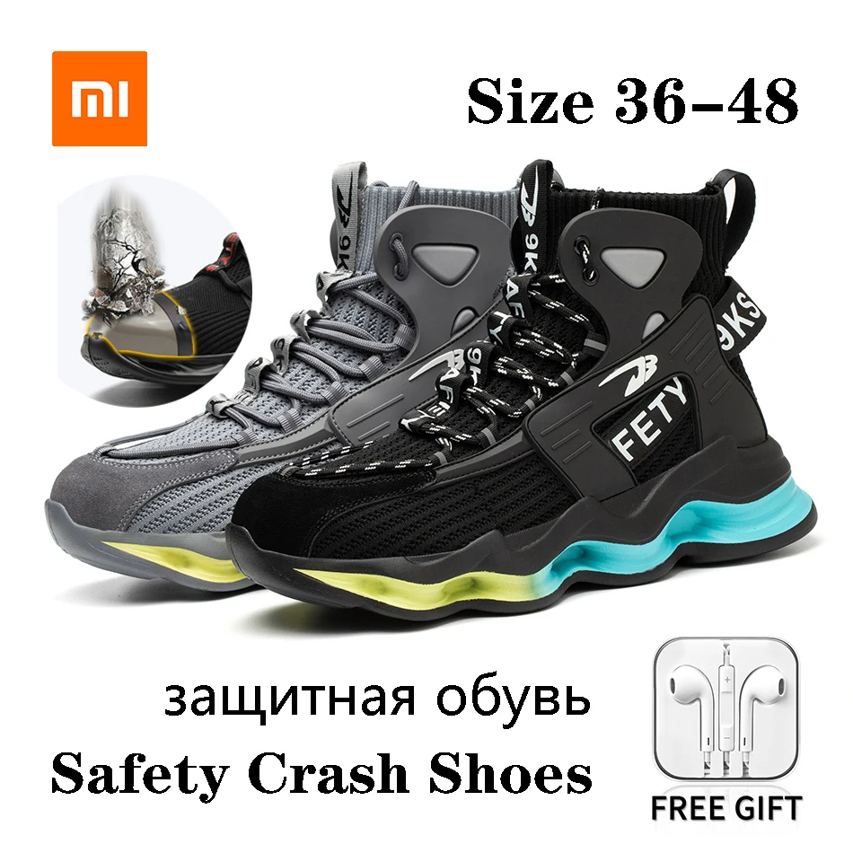 

Xiaomi Youpin Men Safety Shoes Women Work Career Shoes Breathable Anti-smash Anti-puncture Steel Toe Cap Labor Insurance Shoes