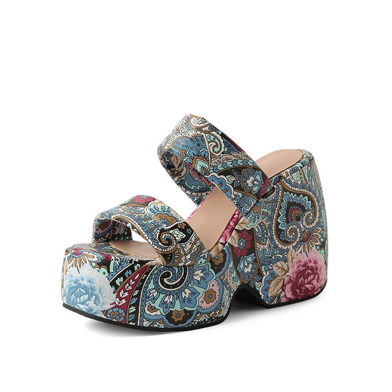 

Women's Wedges Sandals Slip on Chunky Platform Heesl Shoes Summer 2024 Stylish Print Floral Strappy Comfy Outdoor Slipper