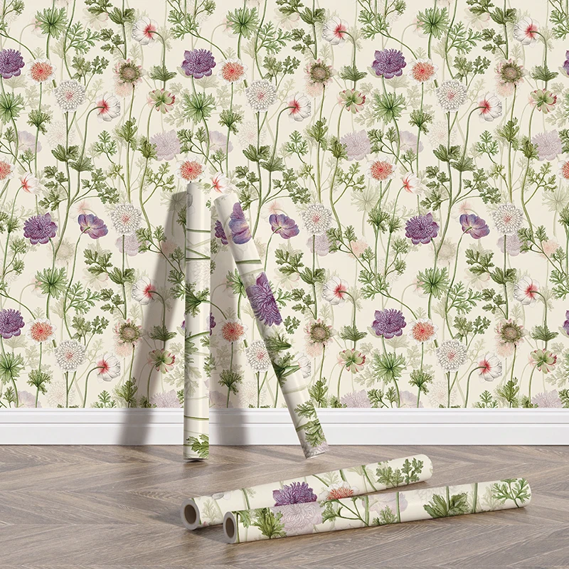 

Vintage Botanical floral Peel and Stick Wallpaper Vinyl Self Adhesive Cabinet Stickers Green Removable Contact Paper Home Decor