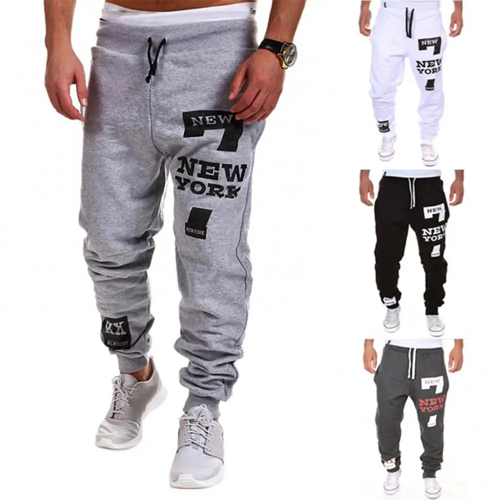 

Men Stylish Pants Drawstring Trousers Sweatpants Casual 2022 New cargo pants Jogger Number 7 Printed Letter sweatpants штаны