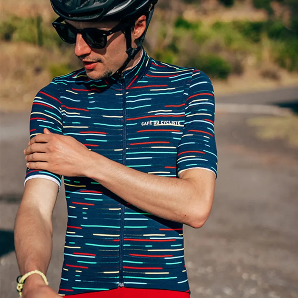 

Cafe Du Cycliste-Camiseta de manga corta para hombre, Maillot transpirable para deportes al aire libre, secado rápido