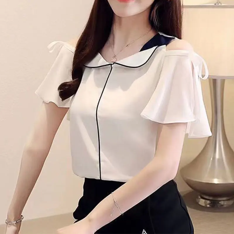 Elegant Fashion Harajuku Slim Fit Female Clothes Casual All Match Tops Women Patchwork Insert Korean Version Short Sleeve Blusa
Elegant Fashion Harajuku Slim Fit Female Clothes Casual All Match Tops Women Patchwork Insert Korean Version Short Sleeve Blusa