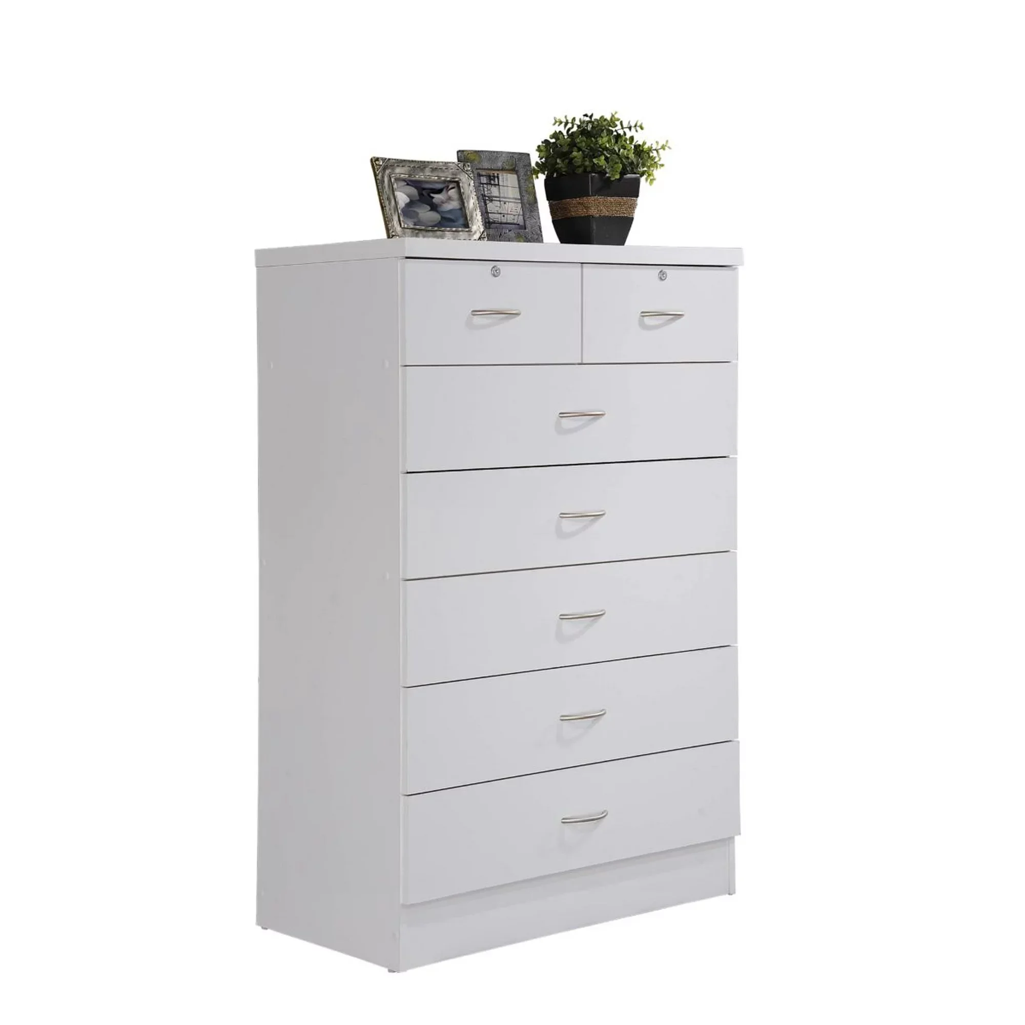 Wood 7 Drawer Storage Horizontal Dresser with Two Locks,Ring Pull Handles,Metal Rails, Mahogany/White
Wood 7 Drawer Storage Horizontal Dresser with Two Locks,Ring Pull Handles,Metal Rails, Mahogany/White
