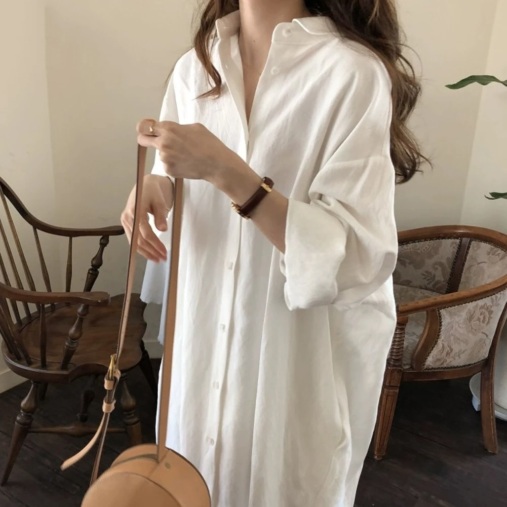 Spring Shirt Dresses Women Solid Color Long Sleeve Party Oversize Cotton Single Breasted Maxi Female Dress Vestido Clothing
Spring Shirt Dresses Women Solid Color Long Sleeve Party Oversize Cotton Single Breasted Maxi Female Dress Vestido Clothing