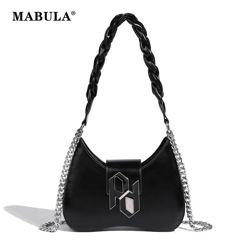 MABULA Plaited Chain Underarm Shoulder Bag for Women Chic Brand Designer PULeather Lady Clutch Purse Fashion Cross Body Handbag
MABULA Plaited Chain Underarm Shoulder Bag for Women Chic Brand Designer PULeather Lady Clutch Purse Fashion Cross Body Handbag