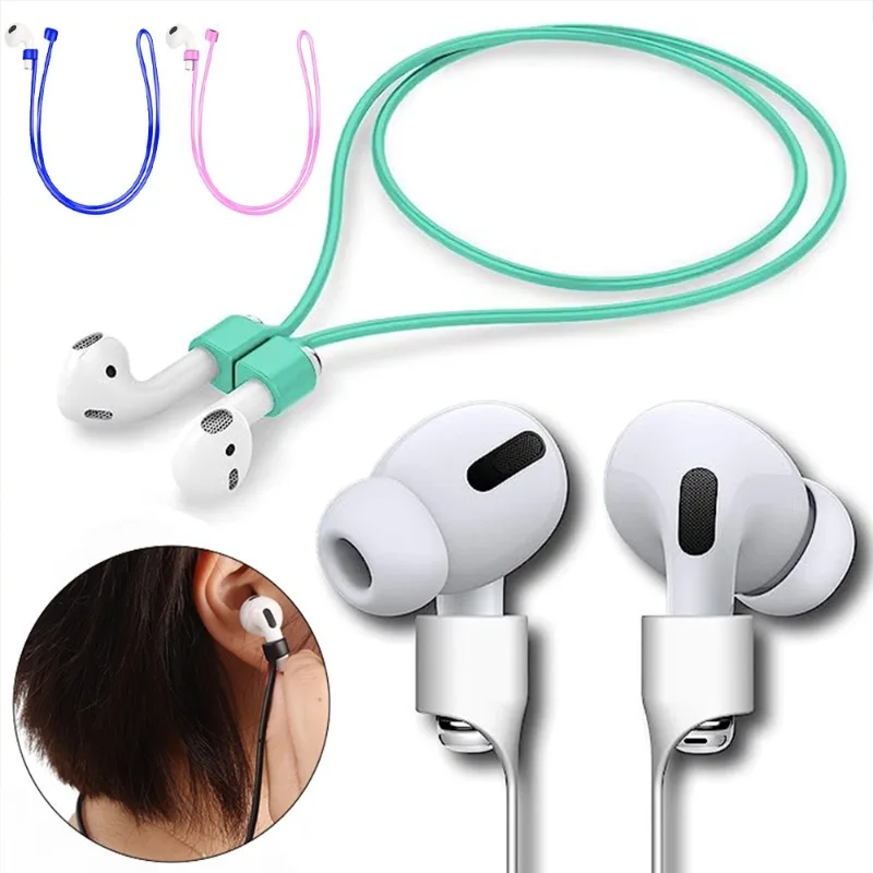 

Bluetooth Earphone Silicone Anti-Lost Rope Universal for Airpods 1 2 Blue-tooth Wireless Headphone Earbuds Strap Neck Strap Cord