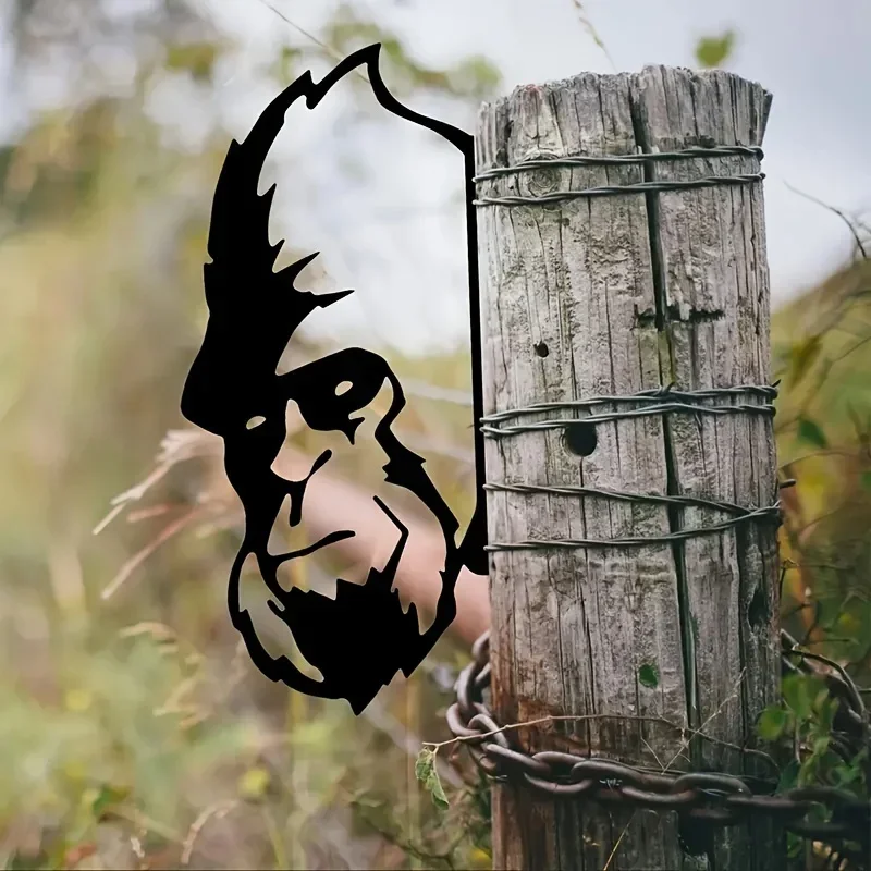 HELLOYOUNG Add A Touch of Fun To Your Outdoor Decor Metal Animal Sign Peeping Chimpazee Metal Orangutan Silhouette Hanging Sign
HELLOYOUNG Add A Touch of Fun To Your Outdoor Decor Metal Animal Sign Peeping Chimpazee Metal Orangutan Silhouette Hanging Sign