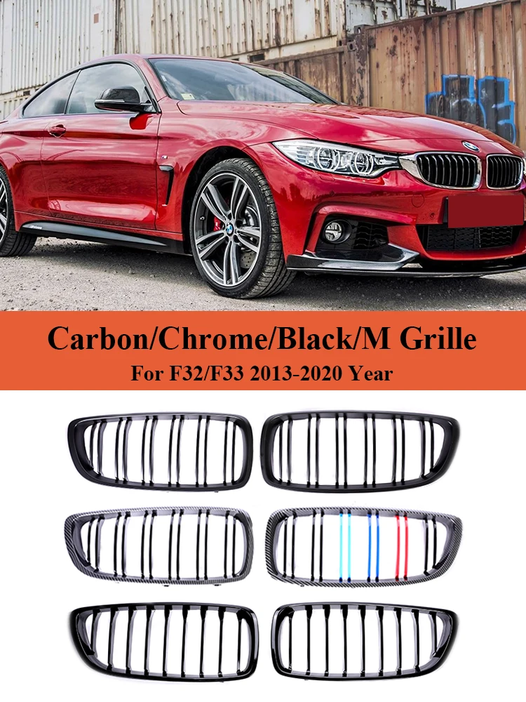 

M4 Front Bumper Kidney Gloss Black Grill Refiting M Color Grille Cover For BMW 4 Series F32 F33 F36 F80 F82 F83 2013-2020