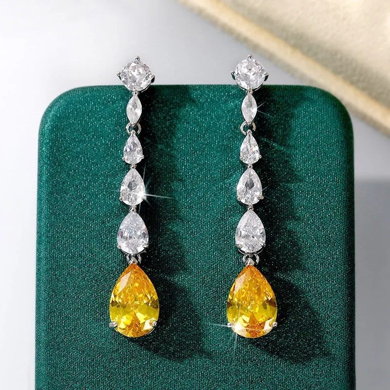 Fashion Long Tassel Drop Earrings with Multiple Shiny Zirconia Stones Women Jewelry Accessories Luxury CZ Crystal Free Shipping
Fashion Long Tassel Drop Earrings with Multiple Shiny Zirconia Stones Women Jewelry Accessories Luxury CZ Crystal Free Shipping