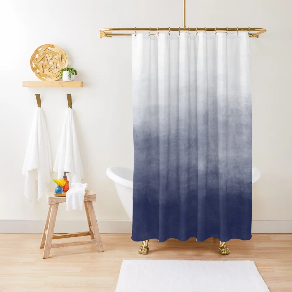 

Ombre Paint Color Wash (navy blue/white) Shower Curtain Modern Showers For Bathroom Shower Curtains For Bathrooms