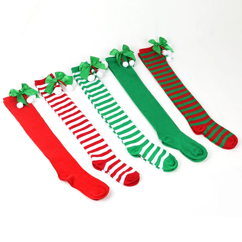 Christmas Green Red Stocking Striped Over The Knee Bowknot Long Socks Chirstmas Gift Elf Santa Socks
Christmas Green Red Stocking Striped Over The Knee Bowknot Long Socks Chirstmas Gift Elf Santa Socks