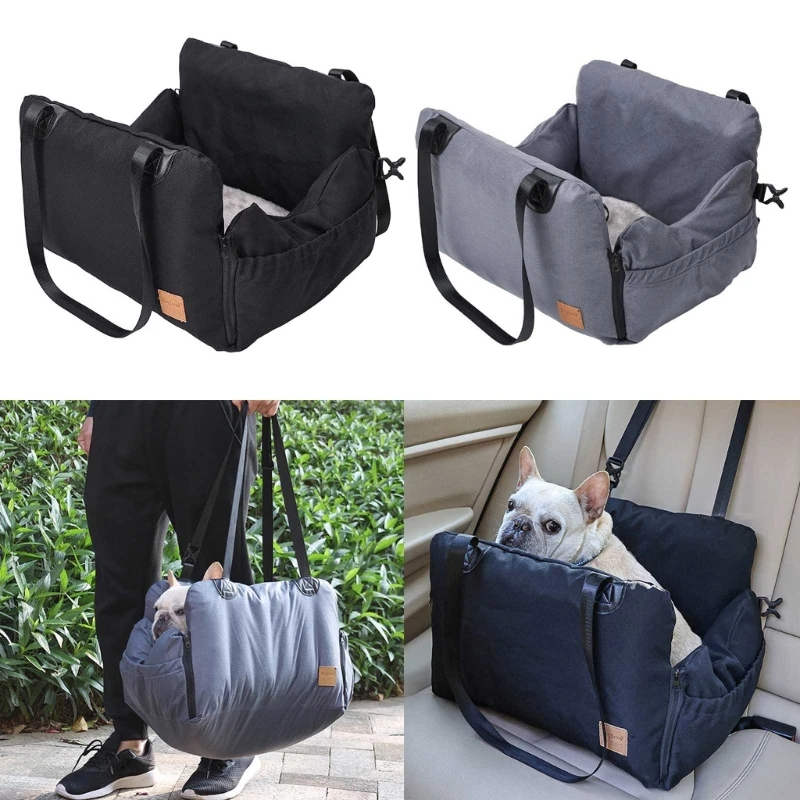 

Dog Booster Fully Detachable Inflatable Dog Carseat with Storage Pockets- Travelling Accessories