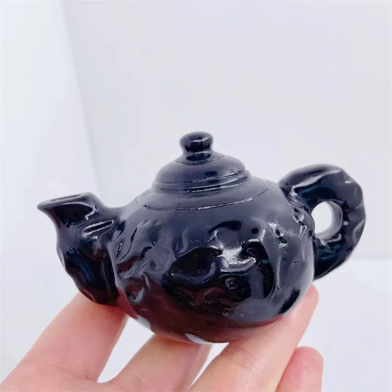 Natural Black Obsidian Teapot Carving Crafts, Healing Energy Stone, Birthday and Christmas Gift, 1Pc
Natural Black Obsidian Teapot Carving Crafts, Healing Energy Stone, Birthday and Christmas Gift, 1Pc