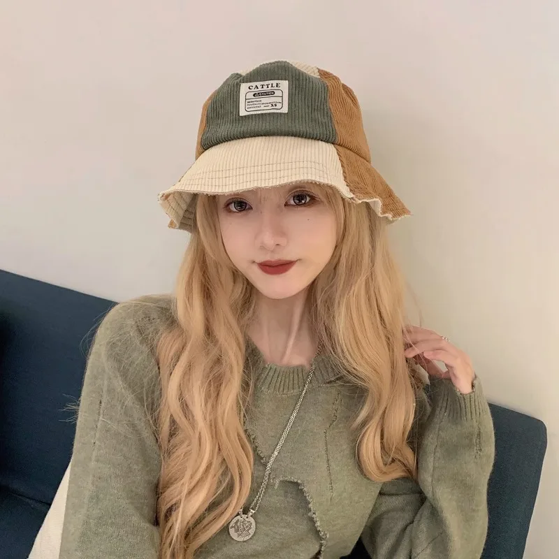 Simple Fashion Color Patch Cloth Corduroy Fisherman Hat Female Fall and Winter New Net Red Street Style Fresh and Lovely Pot Hat
Simple Fashion Color Patch Cloth Corduroy Fisherman Hat Female Fall and Winter New Net Red Street Style Fresh and Lovely Pot Hat