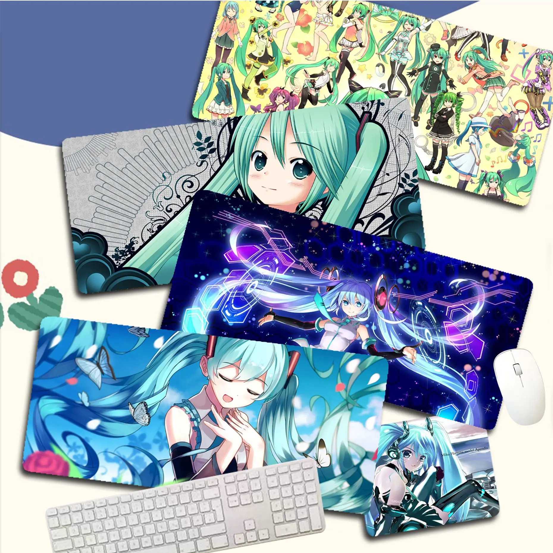 

H-Hatsunes Anime M-Miku Mousepad Funny Beautiful Anime Mouse Pad Mat Size For Kawaii Desk Teen Girls For Bedroom