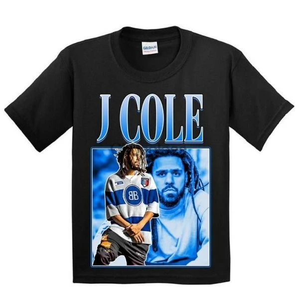 Винтажная черная футболка J Cole Rapper рубашка rapper |