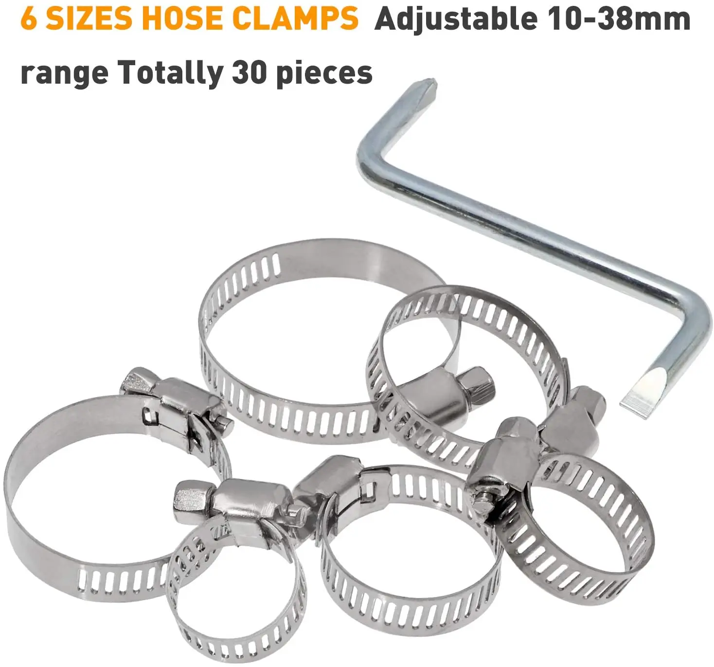 30pcs/set Stainless Steel Hose Hoop Adjustable Drive Hose Pipes Clamp Fuel Line Worm Gear Size Clip Hoop Assortment Kit
30pcs/set Stainless Steel Hose Hoop Adjustable Drive Hose Pipes Clamp Fuel Line Worm Gear Size Clip Hoop Assortment Kit