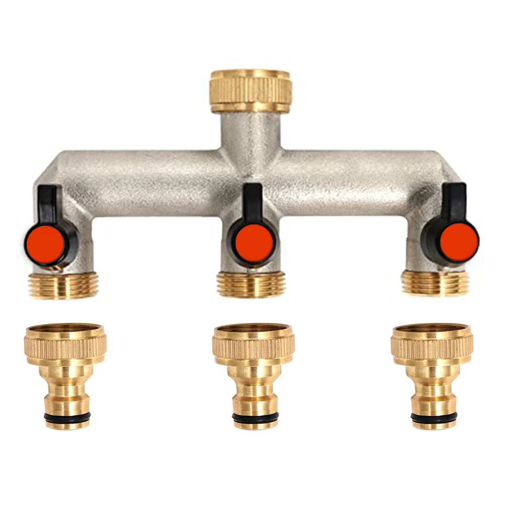 Water Flow Control 3-Way Faucet Splitter 3 Devices Hose Splitter Corrosion-Resistant Finish Individual Ball Valves
Water Flow Control 3-Way Faucet Splitter 3 Devices Hose Splitter Corrosion-Resistant Finish Individual Ball Valves