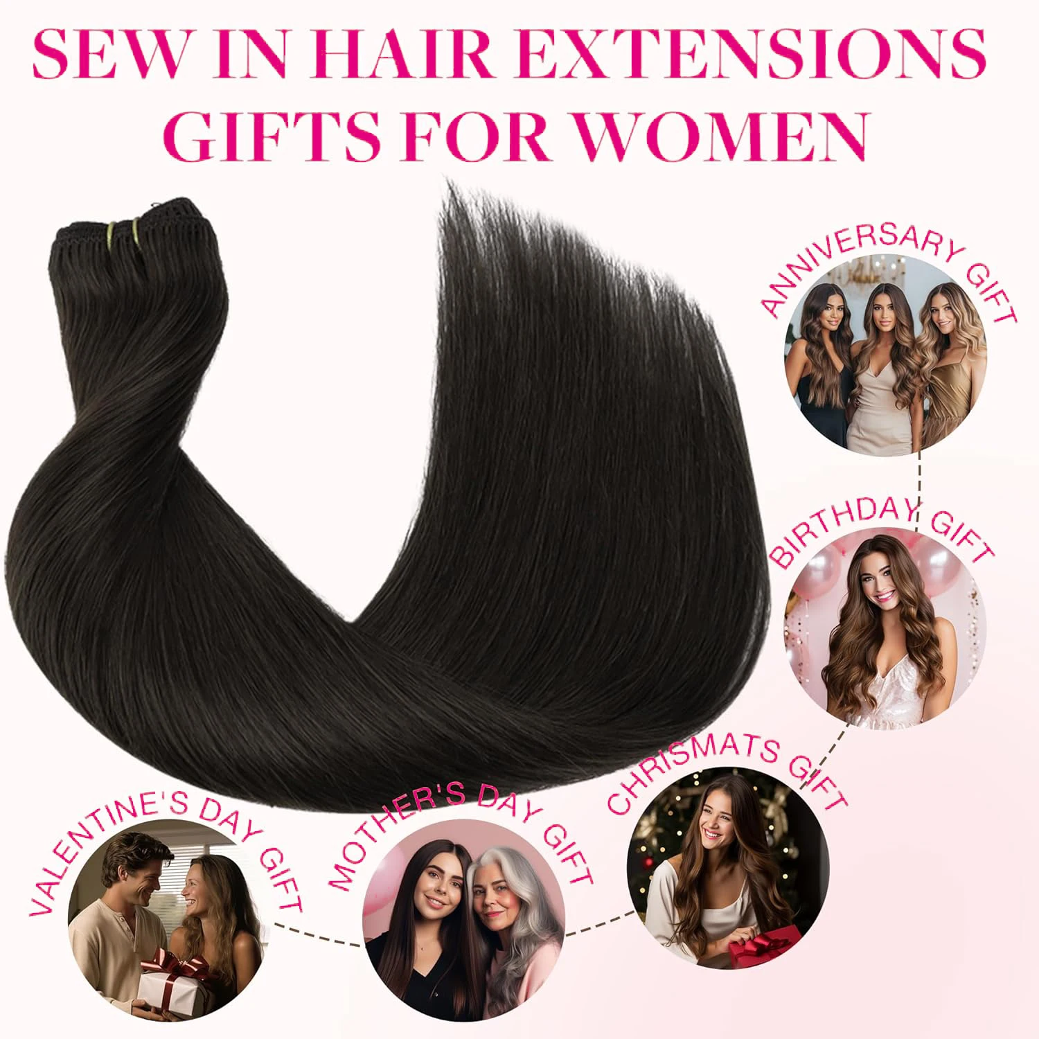 Straight Hair Clips Halo Hair Extensions Remy Human Hair Clip In Hair Extensions 26 Inch #1B One Piece Hair Wire Hair Extensions 46 Sc3b30ed72e2843db9eed6bafe802292ap