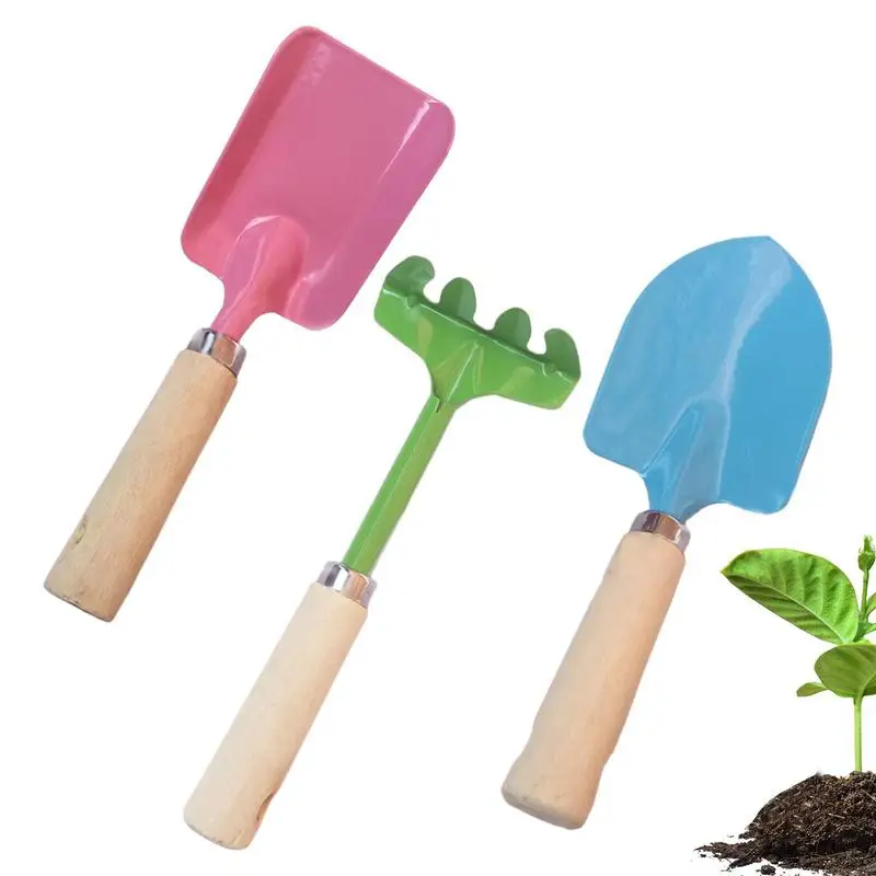

Металлические садовые инструменты, 3 шт., антикоррозийная квадратная лопата, круглая лопата, грабли, садовый комплект с удобным захватом, железные ручные инструменты для сада