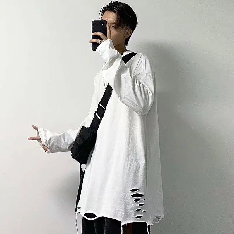 Solid White Long Sleeved T-shirt for Men Solid Color Autumn High Street Style Bottom Tops High Street Loose Vintage Men Clothing
Solid White Long Sleeved T-shirt for Men Solid Color Autumn High Street Style Bottom Tops High Street Loose Vintage Men Clothing