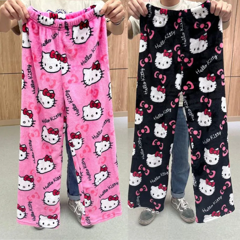 5 Colors Hello Kitty Pajama Pants Kawaii Kt Cat Women Warm Casual Pants Autumn Winter Soft Plush Trousers Coral Velvet Britches
5 Colors Hello Kitty Pajama Pants Kawaii Kt Cat Women Warm Casual Pants Autumn Winter Soft Plush Trousers Coral Velvet Britches