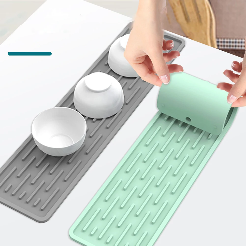 Drying Pad Hanging Hole Food Grade Flexible Quick Drain Silicone Anti-deformed Anti-slip Faucet Mat Kitchen Accessories For Home
Drying Pad Hanging Hole Food Grade Flexible Quick Drain Silicone Anti-deformed Anti-slip Faucet Mat Kitchen Accessories For Home