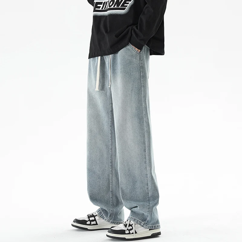 Men's 2023 Autumn and Winter New High Waist Elastic Fashion Pocket Drawstring Solid Color Loose Straight Tube Versatile Jeans
Men's 2023 Autumn and Winter New High Waist Elastic Fashion Pocket Drawstring Solid Color Loose Straight Tube Versatile Jeans
