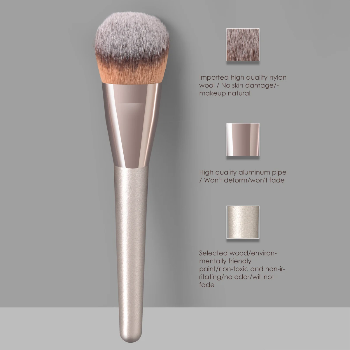 Champagne Large Champagne Travel Wood Handle Custom Face Makeup Brush Set Tools Professional foundation make-up powder blusher
Champagne Large Champagne Travel Wood Handle Custom Face Makeup Brush Set Tools Professional foundation make-up powder blusher
