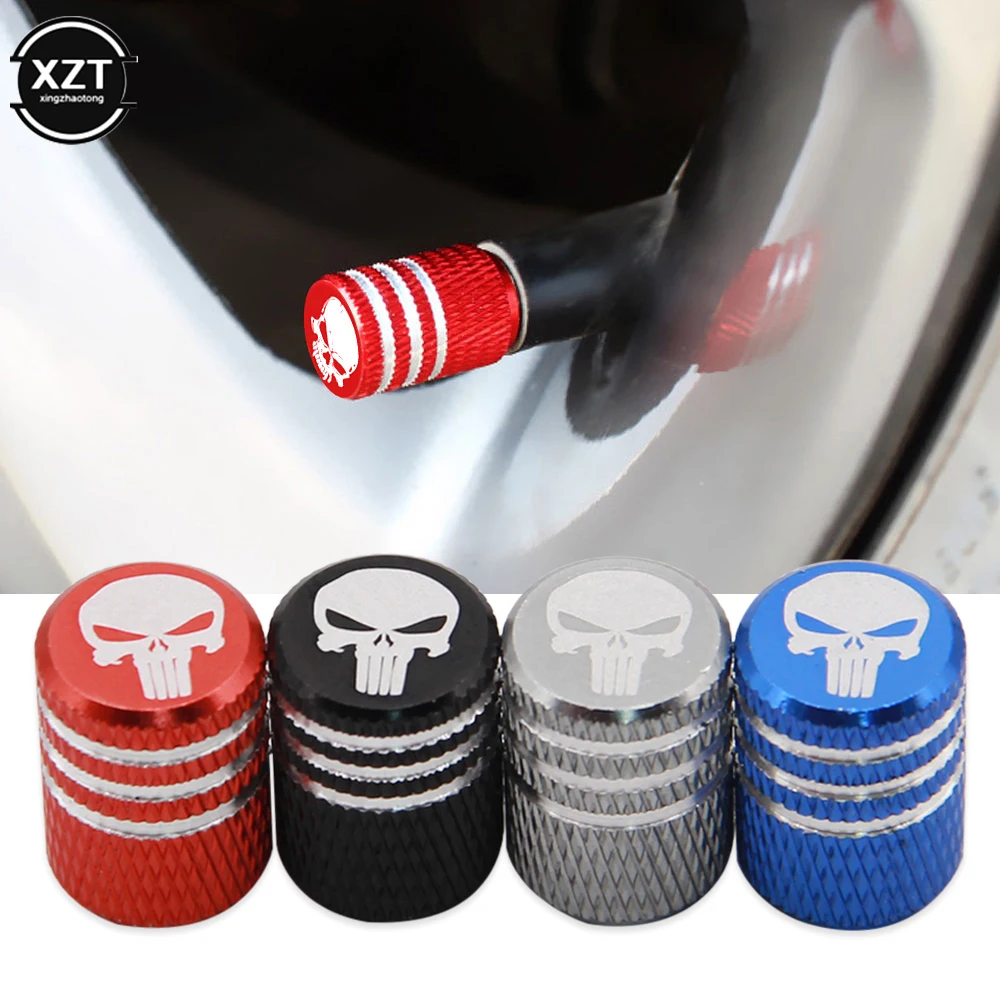 New 4PCS/Set Car Tire Valve Stems Cap Knurling Style Skull Tire Valve Cap Aluminum Tire Wheel Stem Air Valve Caps Dustproof Caps
New 4PCS/Set Car Tire Valve Stems Cap Knurling Style Skull Tire Valve Cap Aluminum Tire Wheel Stem Air Valve Caps Dustproof Caps