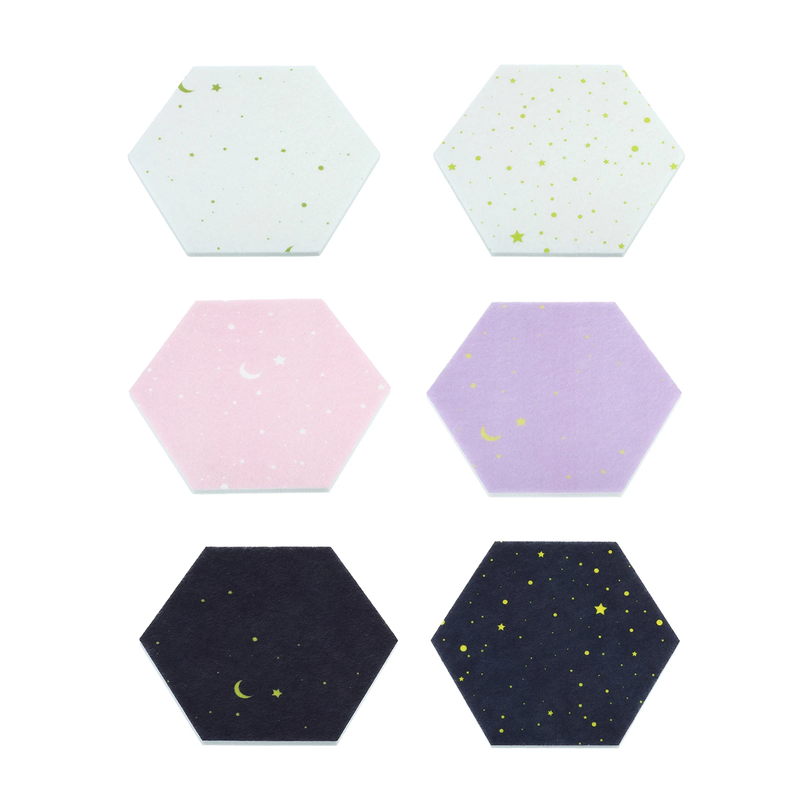 

4Pcs Hexagon Felt Board Tile Bulletin Notice Cork Self Adhesive Pin Board Message Room Wall Decor Sticky Notes Photo Display