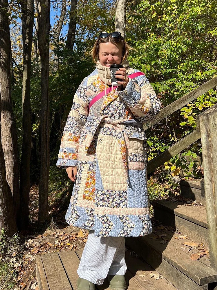 Women 2023 Winter Thickened New Parka Vintage Oversized Long Cotton Jacket Contrast Printed Jacket Quilted Waistband Outerwear
Women 2023 Winter Thickened New Parka Vintage Oversized Long Cotton Jacket Contrast Printed Jacket Quilted Waistband Outerwear