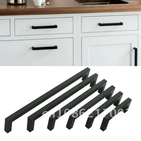 Stainless Steel Square Black Cabinet Handle Furniture Hardware Kitchen Door Knobs Cupboard Wardrobe Drawer Pulls
Stainless Steel Square Black Cabinet Handle Furniture Hardware Kitchen Door Knobs Cupboard Wardrobe Drawer Pulls
