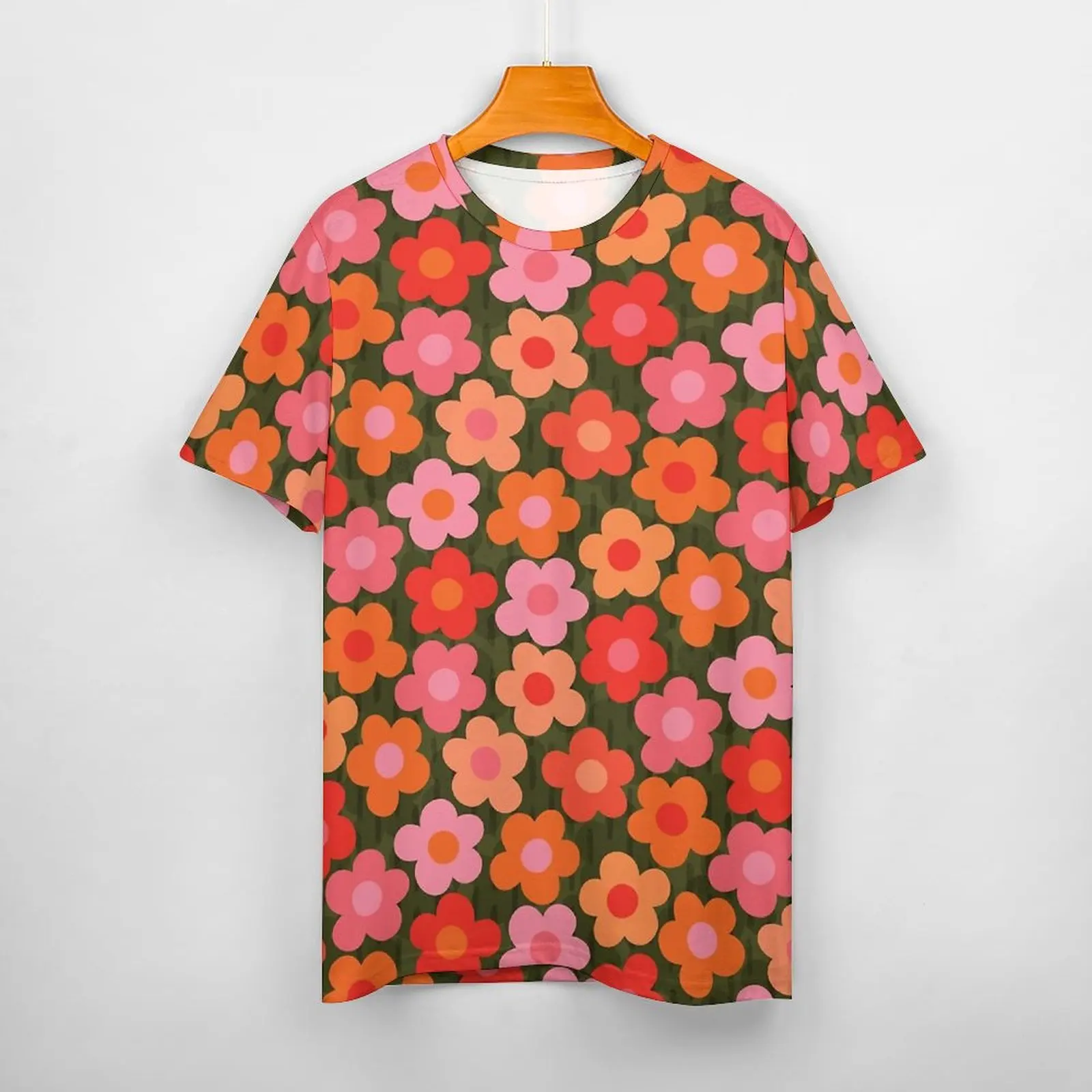 Woman Cotton T-shirt Sexy Flowerfull on Olive (happy Boho Retro Floral Pattern) Female Shirt
Woman Cotton T-shirt Sexy Flowerfull on Olive (happy Boho Retro Floral Pattern) Female Shirt