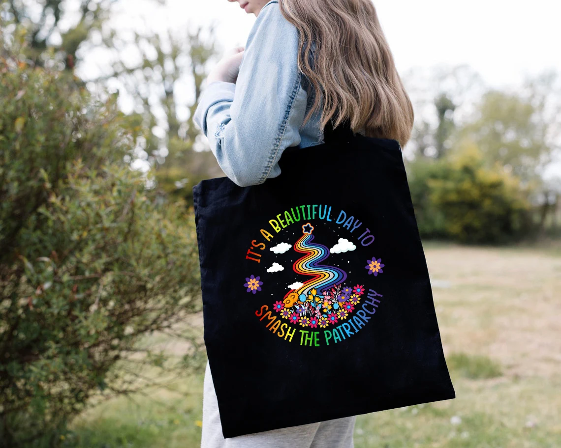 It's a Beautiful Day To Smash the Patriarchy Rainbow canvas tote bag vintage women Feminism shopping bags
It's a Beautiful Day To Smash the Patriarchy Rainbow canvas tote bag vintage women Feminism shopping bags
