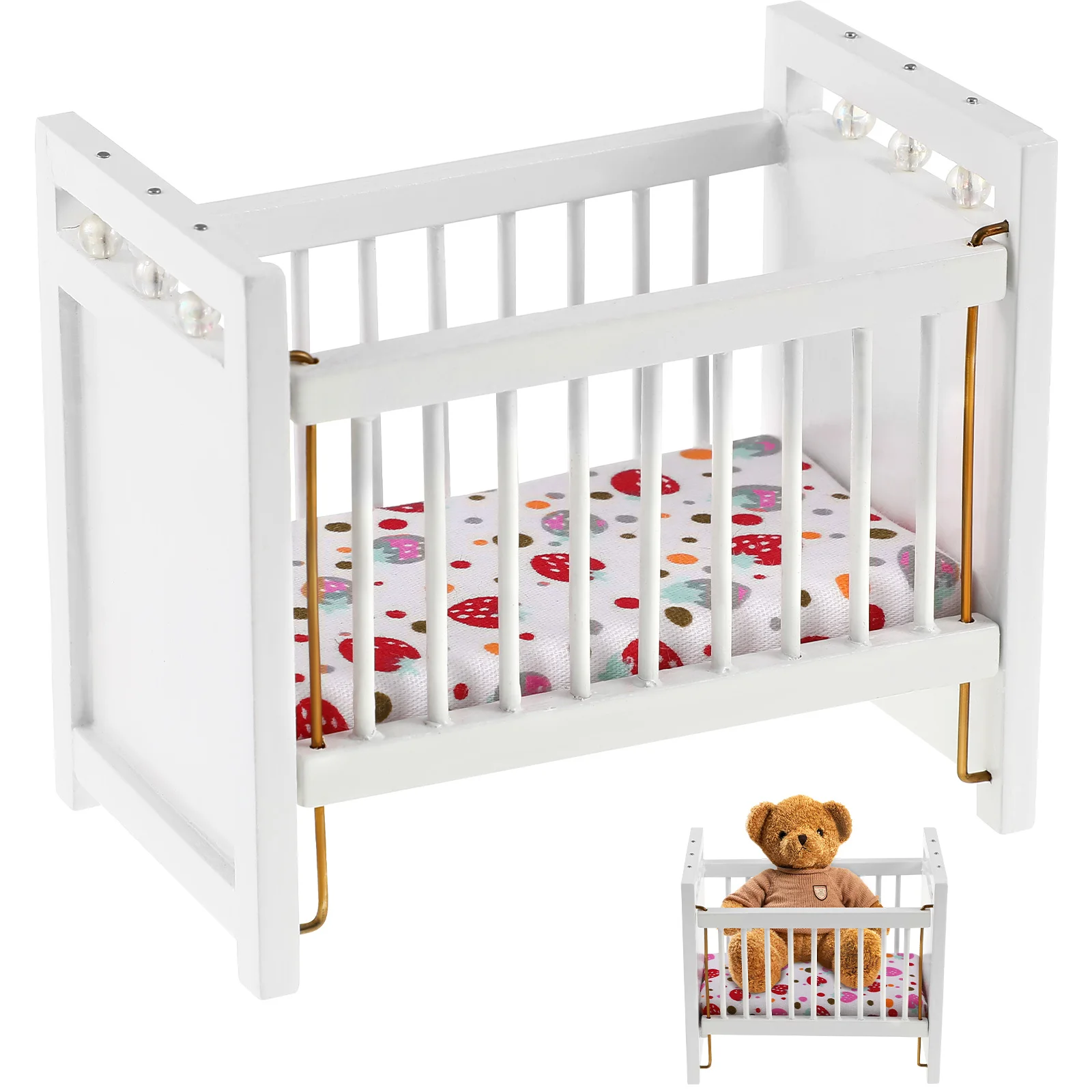 1/12 Dollhouse Miniature Wooden Nursery Cradle Baby Crib Bed Cradle Furniture Model Doll House Accessories Trona
1/12 Dollhouse Miniature Wooden Nursery Cradle Baby Crib Bed Cradle Furniture Model Doll House Accessories Trona