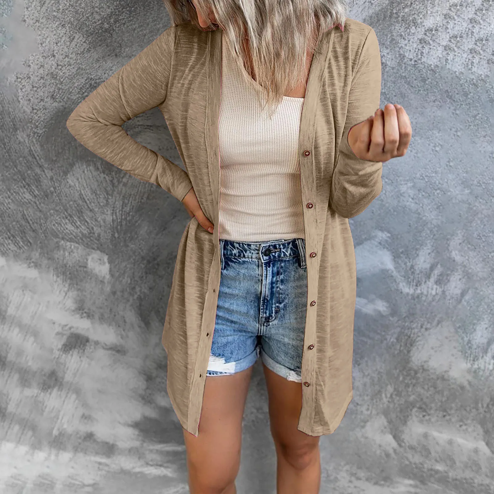 2023 Autumn/Winter Irregular Temperament Commuting Elegant Fashion Long Button Solid Color Casual Long Sleeved Cardigan Women
2023 Autumn/Winter Irregular Temperament Commuting Elegant Fashion Long Button Solid Color Casual Long Sleeved Cardigan Women