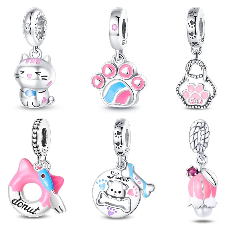 100% 925 Sterling Silver Donuts Bow Cat Paw Dog Kennel Pet Charms Beads Fit Pandora 925 Original Bracelets Fine DIY Cute Jewelry
100% 925 Sterling Silver Donuts Bow Cat Paw Dog Kennel Pet Charms Beads Fit Pandora 925 Original Bracelets Fine DIY Cute Jewelry