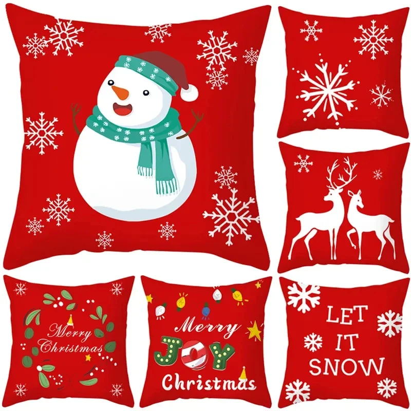 Snowflake Pillowcase Red Letter Snowman Pillow Cover New Year Home Sofa Elk Print Christmas Cushion Cover Decor Party DF1890
Snowflake Pillowcase Red Letter Snowman Pillow Cover New Year Home Sofa Elk Print Christmas Cushion Cover Decor Party DF1890