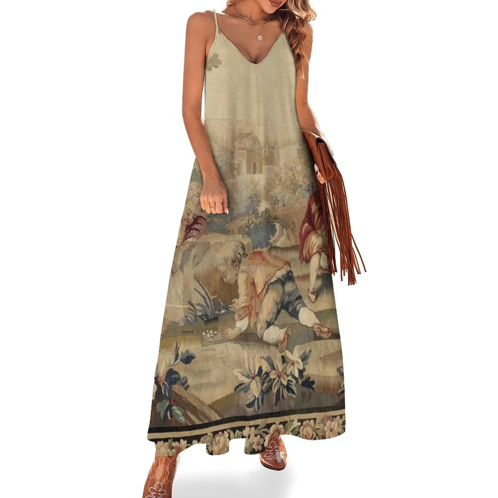 New Aubusson Antique French Tapestry Print Sleeveless Dress long sleeve dresses Long veiled dresses
New Aubusson Antique French Tapestry Print Sleeveless Dress long sleeve dresses Long veiled dresses