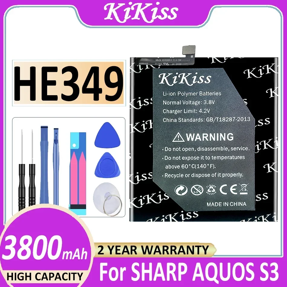 

3800 мАч KiKiss HE349 HE 349 HE-349, Сменный аккумулятор для SHARP AQUOS S3 Fs8032, аккумулятор для телефона, стандартные батареи