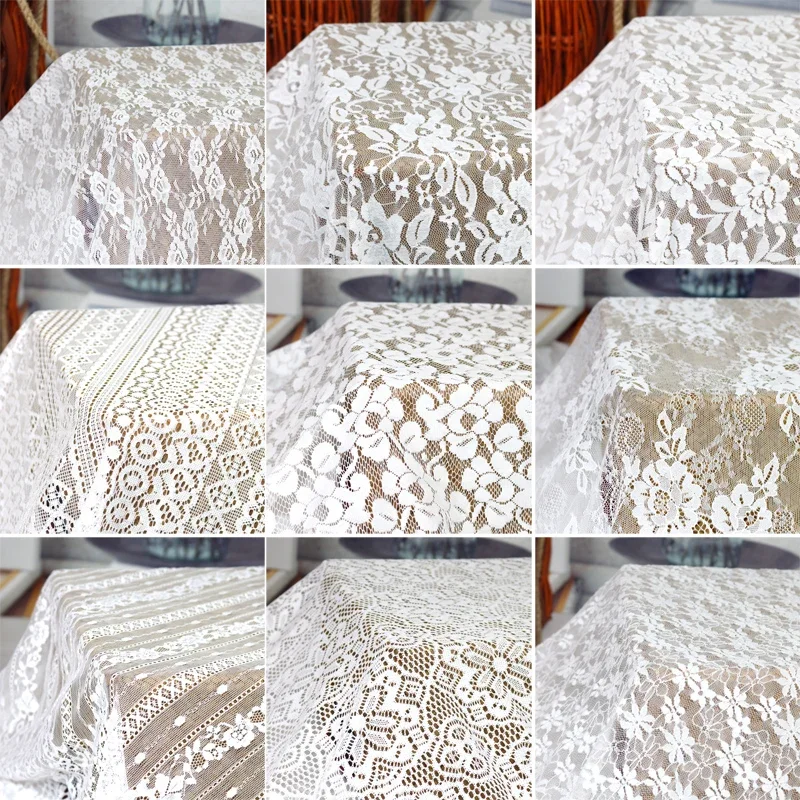 

Lace Fabric Hollow Out White Wedding Dress DIY 3D Flower Water Soluble Thin Clothing Black Brocade Sewing DIY By The Meter Mesh