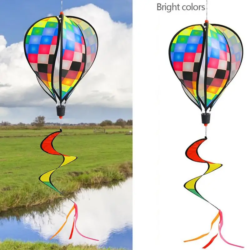 

Hot Air Balloon Wind Spinners Pinwheels Rotating Sequins Windmill Ornament Outdoor Hanging Rainbow Spinner Wind Chime For Lawn