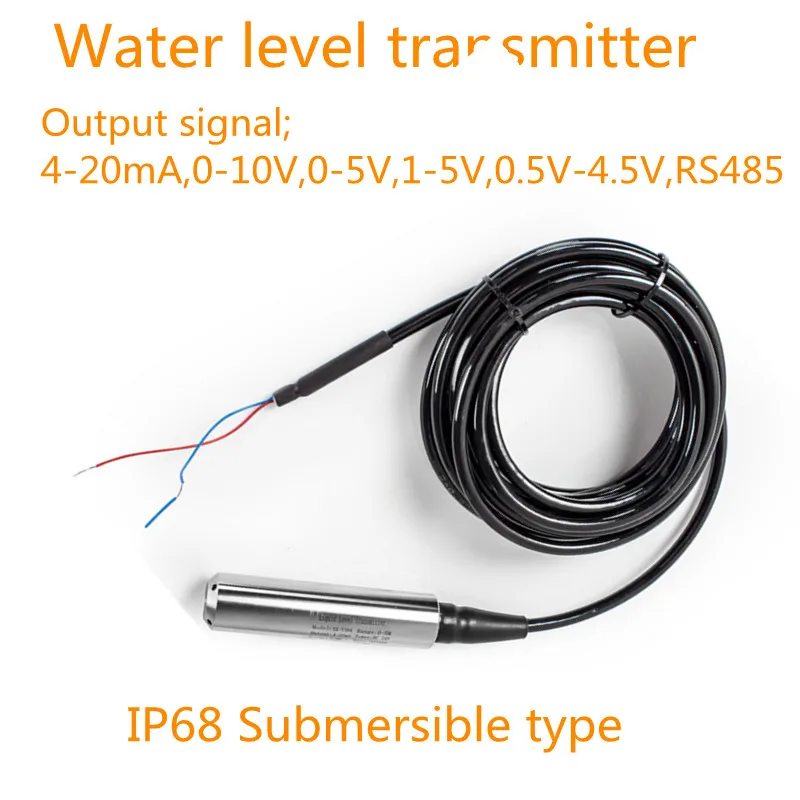 

Analog 3.3V 0.5-4.5V 4-20mA Hydrostatic Smart Submersible Stainless Steel 304 Tank Water Level Sensor Transmitter DC12V DC24V