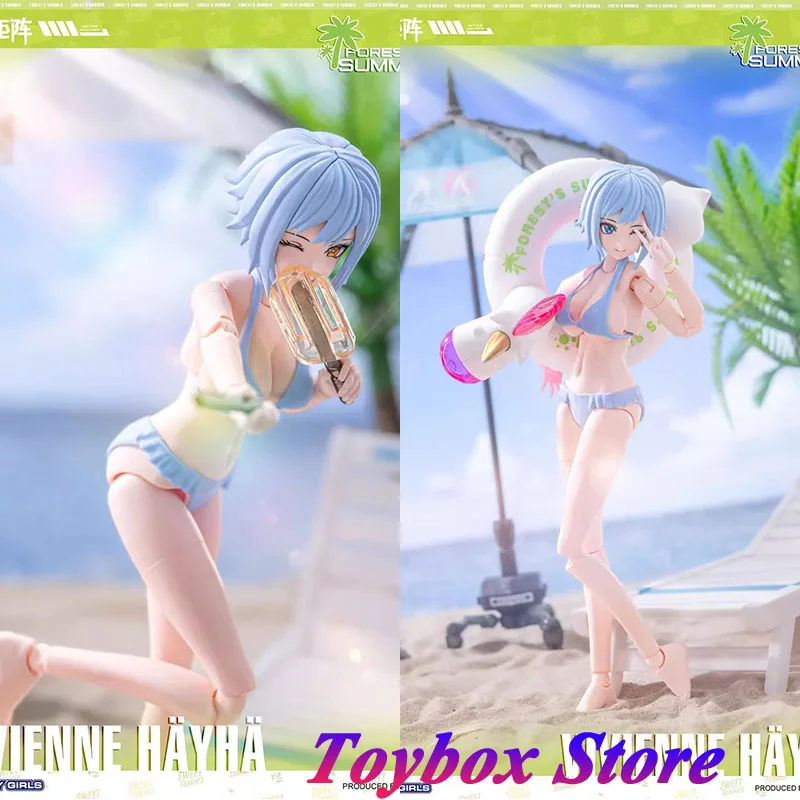 

1/12 Scale Vivienne Hayha Forest's Summer Blue Hair Cute Mobile Suit Girl Soldier Model 6" Full Set Action Figure Best Dolls