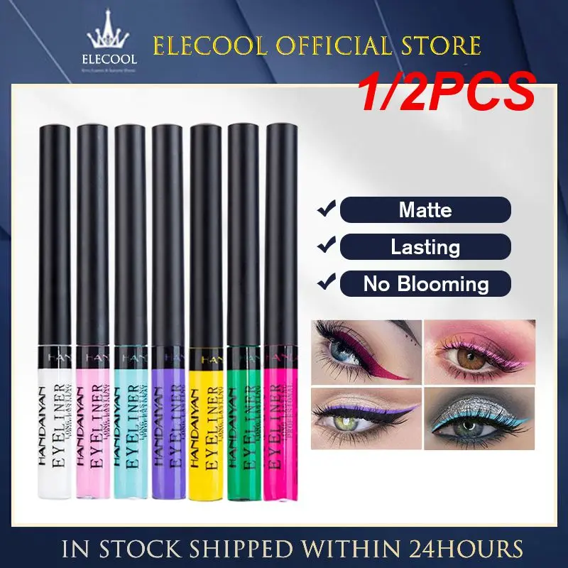 

1/2PCS Light Neon Eyeliner Pen Eyes Makeup Red Waterproof Liquid Color Eye Liner Pencil Make Up Cosmetics Yellow Matte Purple